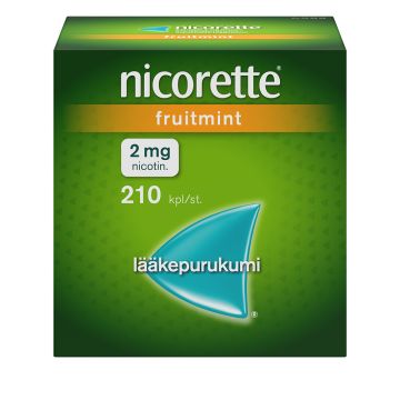 NICORETTE FRUITMINT lääkepurukumi 2 mg 210 fol