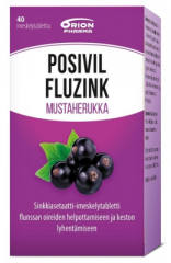 POSIVIL FLUZINK MUSTAHERUKKA IMESKELYTABLETTI 40 TABL